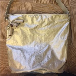 Kipling Large Crossbody Bucket (Silver)